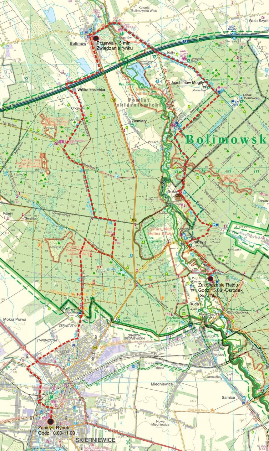 Trasa na rajd 2018 BPK mapa wersja A2