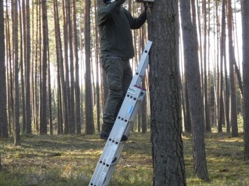 Przegląd i czyszczenie budek dla ptaków w Sieradzkich Parkach Krajobrazowych, 